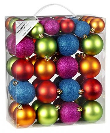 50 Christbaumkugeln 4cm und 6cm PVC Box "Mille-Fiori-Mix" bunt 7702136 - 1