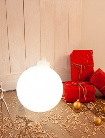 8 seasons design | Leuchtende Christbaumkugel Shining Christmas Ball (E27, Ø 33 cm, UV- & witterungsbeständig, IP44, Innen- und Außenleuchte Weihnachten) weiß - 6