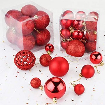 Aitsite Christbaumkugeln Weihnachtskugeln 6CM/4 cm/2 cm Wandbehang Ornamente Weihnachtsbaum Kugeln Flitter Tür Dekorationen Festival Dekore - 3
