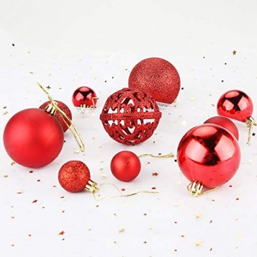 Aitsite Christbaumkugeln Weihnachtskugeln 6CM/4 cm/2 cm Wandbehang Ornamente Weihnachtsbaum Kugeln Flitter Tür Dekorationen Festival Dekore - 5