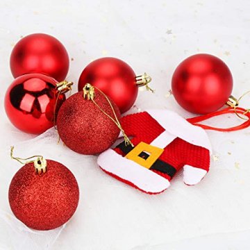 Aitsite Weihnachtskugeln Weihnachtsbaum 6 cm Kugeln Flitter Tür Christbaumkugeln Wandbehang Ornamente Dekorationen Baum Dekorative Kugeln - 4