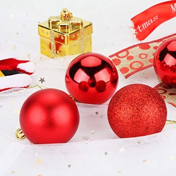 Aitsite Weihnachtskugeln Weihnachtsbaum 6 cm Kugeln Flitter Tür Christbaumkugeln Wandbehang Ornamente Dekorationen Baum Dekorative Kugeln - 6