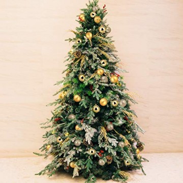 Baumkugeln 24 Stück 4cm Christbaumkugeln Weihnachtskugeln, Weihnachtsdekorationen Baumschmuck für Christmasbaum Weinachtsbaum Tannenbaum, für Weihnachten, Hochzeit, Jubiläum, Party, Feier usw. (gold) - 7