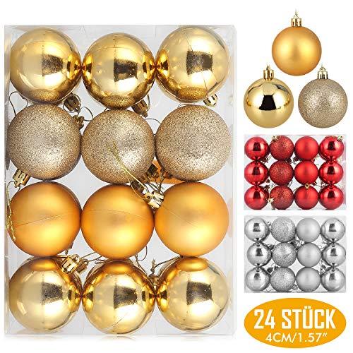 Baumkugeln 24 Stück 4cm Christbaumkugeln Weihnachtskugeln
