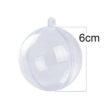 BUONDAC 30 STK 6 cm Weihnachtskugeln Transparent Set Deko Kunststoffkugeln Weihnachtsbaum Dekokugeln Christbaumschmuck Hochzeitsdeko Kugeln Wohnzimmer Dekoration für Weihnachten Party Hochzeit Taufe - 2