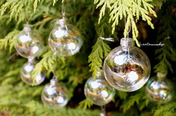 Christbaumkugeln 12 Stück, durchscheinend, runde Weihnachtsbaumkugeln aus Glas, Baumschmuck, 6 cm - 2