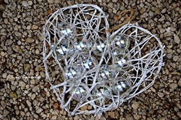 Christbaumkugeln 12 Stück, durchscheinend, runde Weihnachtsbaumkugeln aus Glas, Baumschmuck, 6 cm - 8