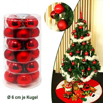 com-four® 24x Weihnachtskugeln, Christbaumkugeln aus echtem Glas für Weihnachten, Baumschmuck für den Christbaum, Ø 6 cm - 2