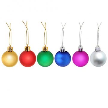 COOLWEST 24-teilig Weihnachtskugel-Set Weihnachtskugeln Christbaumkugeln Weihnachtsbaumschmuck Baumkugeln (Mehrfarbig) MEHRWEG - 2