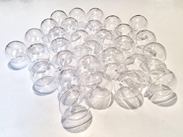 CRYSTAL KING 30 Stück Acrylkugeln 4cm Durchmesser durchsichtige Kugel Aufhängen transparent Dekokugel Bastel Set Christbaumkugeln Acrylkugel Teilbar befüllbare - 3