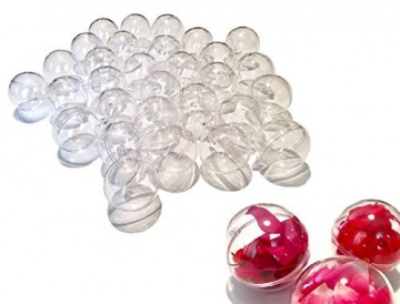 CRYSTAL KING 30 Stück Acrylkugeln 4cm Durchmesser durchsichtige Kugel Aufhängen transparent Dekokugel Bastel Set Christbaumkugeln Acrylkugel Teilbar befüllbare - 1