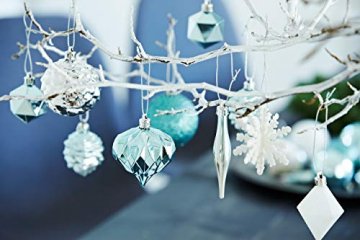 HEITMANN DECO 29er Set Christbaumkugeln Sortiment - Weihnachtsschmuck türkis Silber weiß zum Aufhängen - Kunststoff Christbaumschmuck (Türkis, Weiß, Silber) - 2