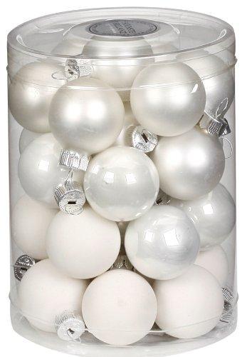 Inge Glas 15112D001 Kugel 30 mm, 28-Stück/Dose, Just white Mix(weiss,porzellanweiss) - 1