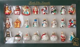 Krebs Glas Lauscha - Mini Figurensortiment - 24 Stück - kleine Glasfiguren als Weihnachtsbaumschmuck - Glaskugeln - 1