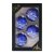 Krebs Glas Lauscha - Set mit 4 Christbaumkugeln in Blau und Weiß - Santa über Dorf - Größe ca. 7 cm - 1