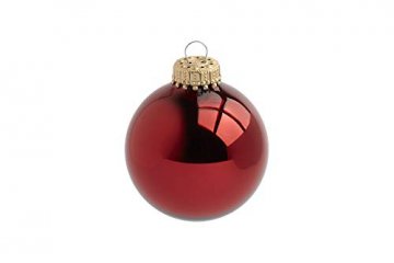 KREBS & SOHN 12er Set Glas Christbaumkugeln - Weihnachtsbaum Deko zum Aufhängen - Weihnachtskugeln 8 cm - Rot Sterne - 5