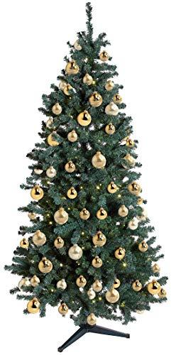 KREBS & SOHN Heitmann Deco 20er Set Glas Christbaumkugeln-Weihnachtsbaum Deko zum Aufhängen-Weihnachtskugeln 5,7 cm-Gold, Elfenbein, (5,7cm Ø Durchmesser) - 5