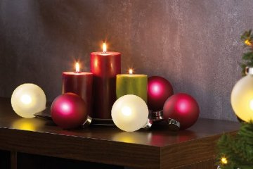 Lunartec Christbaumkugeln: Beleuchtete Weihnachtsbaum-Kugeln aus Glas, mit Fernbed,6 Stück, weiß (Weihnachtskugeln beleuchtet) - 4