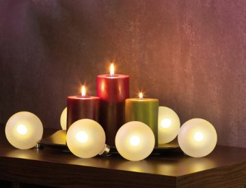 Lunartec Christbaumkugeln: Beleuchtete Weihnachtsbaum-Kugeln aus Glas, mit Fernbed,6 Stück, weiß (Weihnachtskugeln beleuchtet) - 6