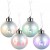 Lunartec LED Weihnachtskugel: Christbaumkugeln mit Farbwechsel-LEDs, Ø 8cm, 4er-Set (LED Weihnachtskugeln kabellos) - 1