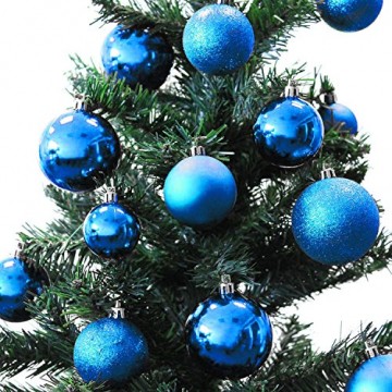 Multistore 2002 70 Stück Weihnachtskugeln Set Ø4/5/6cm Blau in Aufbewahrungsbox Kunststoffkugeln Christbaumkugeln Baumschmuck Tannenbaumkugeln - 2