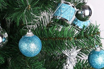 Parsion Weihnachtskugeln Weihnachtsdeko 32pcs Weihnachtskugeln Baumkugeln Baumschmuck Weihnachtsdeko Anhänger für Weihnachtsbaum-Ausgangsdekoration (blau) - 7