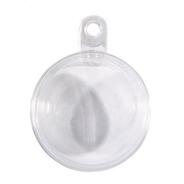 Rayher 39471800 Plastik-Kugeln, teilbar, 5 cm ø, Set 6 Stück, Kunststoff-Kugeln zum befüllen, transparent, Acrylkugeln mit Aufhänge-Öse, Dekokugeln durchsichtig, Weihnachtskugeln zweiteilig - 1