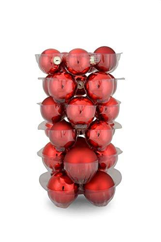 Riffelmacher 69581 Christbaumkugeln für Weihnachten, Baumkugeln aus Glas 31-teilig, Rot - 3