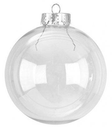 Rund klar 6 X Glas Christbaumkugeln Kugeln/Box, 8 cm, Christbaumschmuck - 1