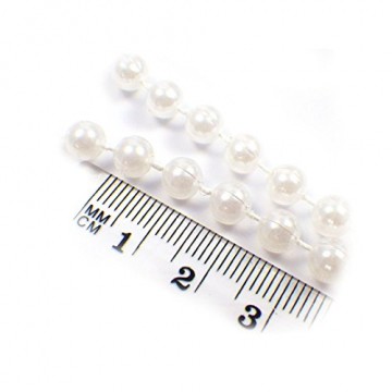 Sepkina Perlenband Perlenkette Perlengirlande Perlenschnur Weihnachten Advent Hochzeit Deko Tischdeko Rolle (S-P6-01-weiss-10m) (0,80€/m) - 4