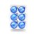 Shatchi 15685-BAUBLES-BLUE-6 Stück blau handbemalte Glas-Christbaumkugeln hängende Ornamente Dekorationen saisonale Heimdekoration Weihnachten mehrfarbig - 1