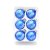 Shatchi 15685-BAUBLES-BLUE-6 Stück blau handbemalte Glas-Christbaumkugeln hängende Ornamente Dekorationen saisonale Heimdekoration Weihnachten mehrfarbig - 1