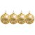Sikora Highlights 4er Set ausgefallene Christbaumkugeln aus Glas Gold, Größe:8 cm, Farbe/Modell:Modell Florenz Gold - 2