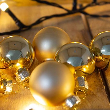 ToCi Mini Weihnachtskugeln Glas - 18er-Sets kleine Christbaumkugeln Ø3cm - Baumschmuck farblich Sortiert glänzend matt Weihnachten Deko Anhänger (Gold - Matt - Glänzend) - 6