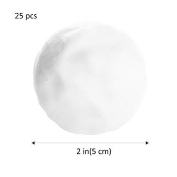 XinqinDing 24 pcs Künstliche Schneebälle Mit Turnbeutel,Schneeball,Christbaumkugeln Weiß 5cm Schneeball Kunststoff Weihnachtskugeln,Winter Deko,Indoor Schneeballschlacht,Stoffbälle,Kindergeburtstag - 2