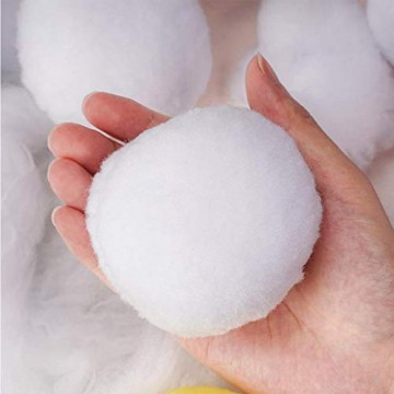 XinqinDing 24 pcs Künstliche Schneebälle Mit Turnbeutel,Schneeball,Christbaumkugeln Weiß 5cm Schneeball Kunststoff Weihnachtskugeln,Winter Deko,Indoor Schneeballschlacht,Stoffbälle,Kindergeburtstag - 3