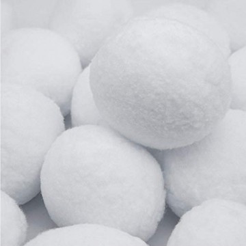 XinqinDing 24 pcs Künstliche Schneebälle Mit Turnbeutel,Schneeball,Christbaumkugeln Weiß 5cm Schneeball Kunststoff Weihnachtskugeln,Winter Deko,Indoor Schneeballschlacht,Stoffbälle,Kindergeburtstag - 6