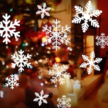 108 Fensterdeko Schneeflocken Schneeflocken Fensterbilder Abnehmbare Fensterdeko Statisch Haftende PVC Aufkleber für Weihnachts-Fenster Dekoration, Türen ,Schaufenster, Vitrinen, Glasfronten - 5