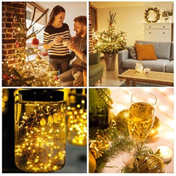 (12 Stück) Flaschenlicht Batterie, kolpop 2m 20 LED Glas Korken Licht Kupferdraht Lichterkette für flasche für Party, Garten, Weihnachten, Halloween, Hochzeit, außen/innen Beleuchtung Deko (Warmweiß) - 5