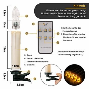20/30/40er LED Lichterkette Kabellos Weihnachtskerzen Christbaumschmuck Weihnachtsbaumbeleuchtung 30*milchweisse Hülle - 2
