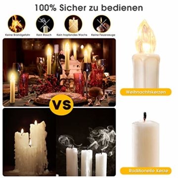 20/30/40er LED Lichterkette Kabellos Weihnachtskerzen Christbaumschmuck Weihnachtsbaumbeleuchtung 30*milchweisse Hülle - 5