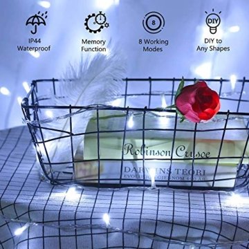 200 LED Lichterkette Außen BrizLabs Kaltweiss Weihnachten Außenbeleuchtung 22M 8 Modi Wasserdicht Weihnachtsbeleuchtung für Outdoor Garten Hochzeit Party Baum Innen Halloween Deko - 2