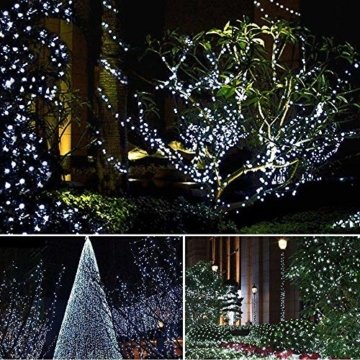 200 LED Lichterkette Außen BrizLabs Kaltweiss Weihnachten Außenbeleuchtung 22M 8 Modi Wasserdicht Weihnachtsbeleuchtung für Outdoor Garten Hochzeit Party Baum Innen Halloween Deko - 4