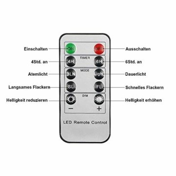 20er led Weihnachtskerzen Timer mit Batterien, led kerzen Dimmbar IP64 Flammenlose Lichterkette für Weihnachtsbaum, Weihnachtsdeko, Hochzeit, Geburtstags, Party (Warmes Weiß) - 5