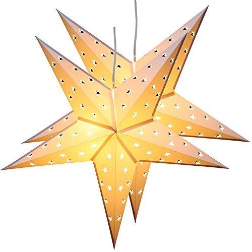 2er Pack LED Falt Weihnachtssterne mit je 10 LED, 60 cm Ø