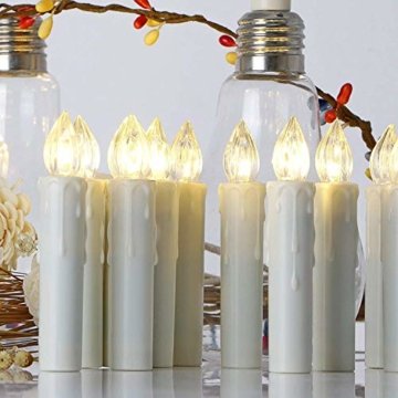 30er LED Kerzen Timer mit Fernbedienung, Weihnachtskerzen, IP64 Dimmbar Kerzenlichter Flammenlose Weihnachtskerzen für Weihnachtsbaum, Weihnachtsdeko, Hochzeit, Geburtstags, Party - 4