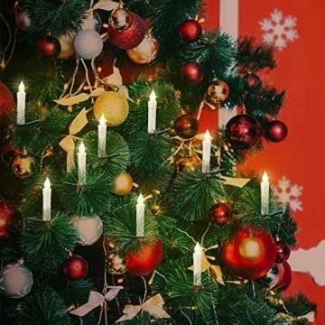 30er LED Weihnachtskerzen mit Fernbedienung Timer AA-Batterien Dimmbar, Christbaumkerzen Kabellose Weihnachtsbaumkerzen für Weihnachtsbaum Weihnachtsdeko Hochzeit - 6