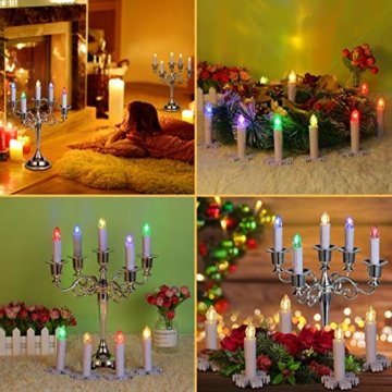 30x LED Kerzen Weihnachtskerzen RGB&Warmweiß mit Batterien Fernbedienung Timer IP64 inkl. Klammer Saugnapf Steckdrne für Auß-Innen Weihnachten Weihnachtsbaum Hochzeit Partys Deko Weihnachtsbaumkerzen - 5