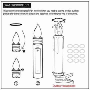 40x Weinachten LED Kerzen Kabellos Weihnachtskerzen Christbaumkerzen Dimmen Flackern Baumkerze-Set,Kerzen Lichtfarbe warmweiß - 8