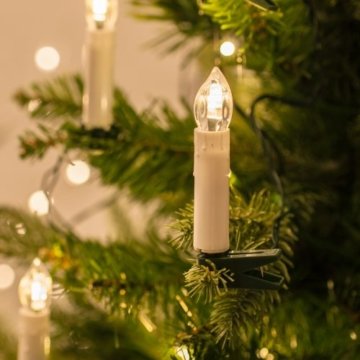 50er LED Weihnachtsbaum Lichterkette Kerzenlichterkette Creme Innen - 2